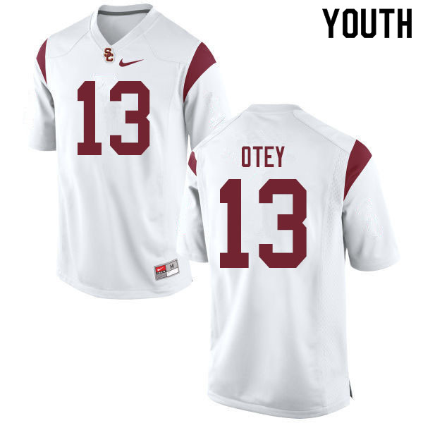 Youth #13 Adonis Otey USC Trojans College Football Jerseys Sale-White - Click Image to Close